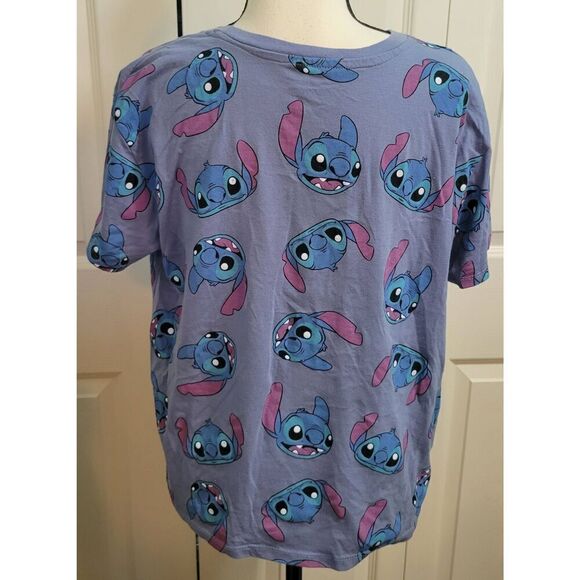 Disney Stitch Allover Cropped Juniors Tee XXL - Picture 3 of 4